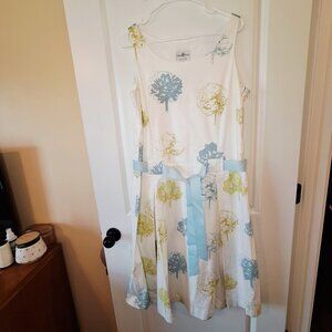 VINTAGE Robert Kitchen Floral Print Fit & Flare Dress Sz 14